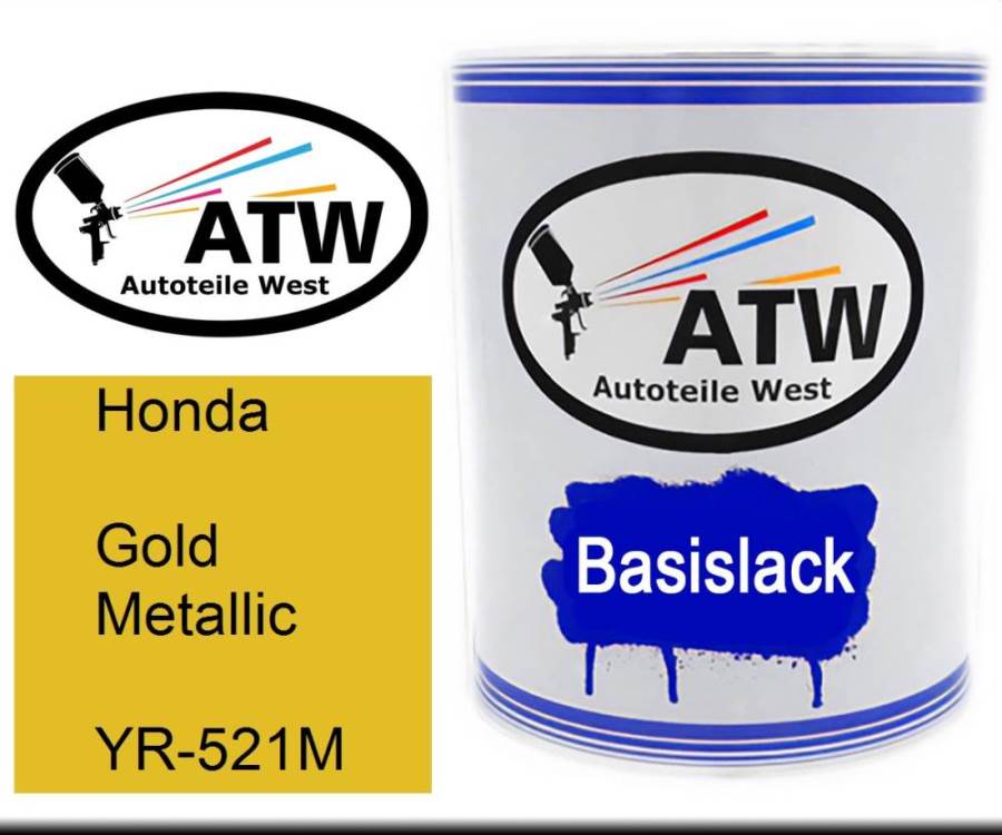 Honda, Gold Metallic, YR-521M: 1L Lackdose, von ATW Autoteile West.